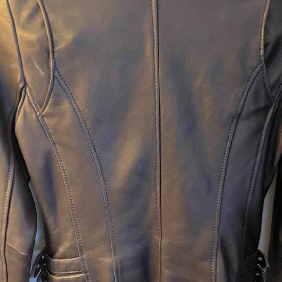 Michael Kors Black Leather Moto Jacket XS - Picture 6 of 16